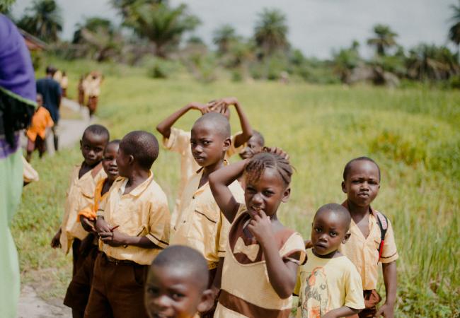 Children in a school and community learning environment